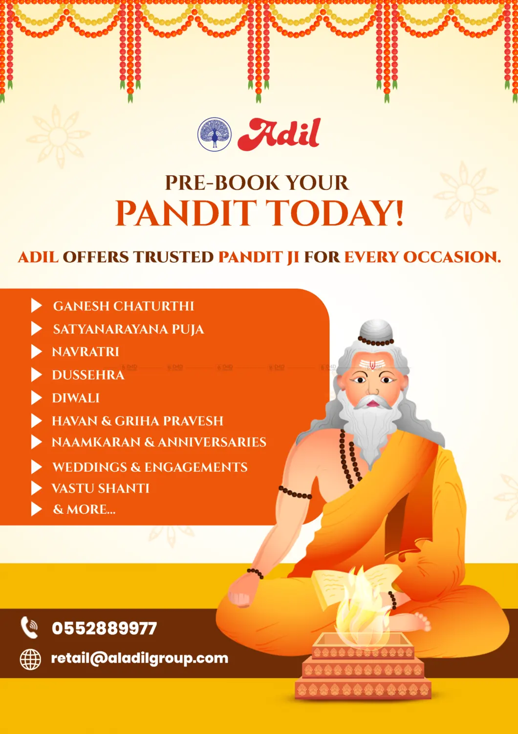صفحة رقم 1 من Pre-Book Your Pandit Today! في العديل سوبرماركت