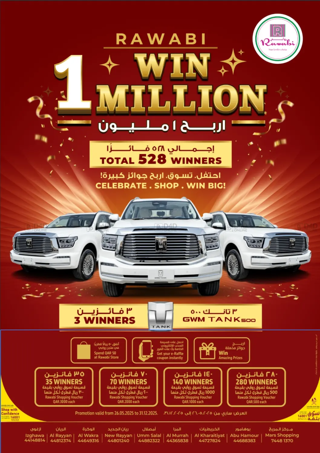 صفحة رقم 1 من Win One Million في روابي هايبرماركت